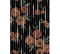 Tres Tintas Carta da parati Broken Poppies - Black
