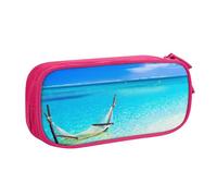 TRESILA Astuccio di grande capacità con scomparti con cerniera, astuccio per penne resistente, grande astuccio per cancelleria per ragazze e ragazzi/Tropical Sunny Beach, rosa, Taglia unica, Organizer