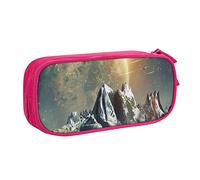 TRESILA Astuccio di grande capacità con scomparti con cerniera, astuccio per penne resistente, grande astuccio per cancelleria per ragazze e ragazzi/Earth Mountain, rosa, Taglia unica, Organizer per