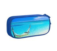 TRESILA Astuccio di grande capacità con scomparti con cerniera, astuccio per penne resistente, grande astuccio per cancelleria per ragazze e ragazzi/Tropical Sunny Beach, Blu, Taglia unica, Organizer