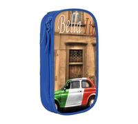 TRESILA Astuccio di grande capacità con scomparto con cerniera, astuccio per matite e penne, organizer durevole, grande astuccio per cancelleria/bella Italia, Blu, Taglia unica, Organizer per borse