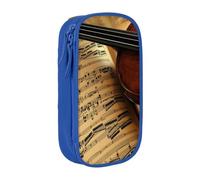 TRESILA Astuccio di grande capacità con scomparto con cerniera, astuccio per matite e penne, organizer resistente, grande astuccio per cancelleria, violino e libro, Blu, Taglia unica, Organizer per