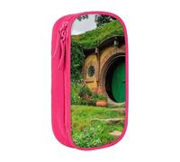 TRESILA Astuccio di grande capacità con scomparto con cerniera, astuccio per matite e penne, organizer resistente, grande astuccio per cancelleria, fantasia rurale, rosa, Taglia unica, Organizer per