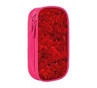 TRESILA Astuccio di grande capacità con scomparto con cerniera, astuccio per matite e penne, organizer resistente, grande astuccio per cancelleria, rosa rappresenta l'amore, rosa, Taglia unica,