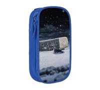 TRESILA Astuccio di grande capacità con scomparto con cerniera, astuccio per matite e penne, organizer durevole e grande astuccio per cancelleria/bastone da hockey, Blu, Taglia unica, Organizer per