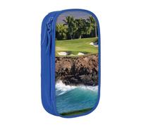TRESILA Astuccio di grande capacità con scomparto con cerniera, astuccio per matite e penne, organizer resistente, grande astuccio per cancelleria/Hawaii Beach Golf Course, Blu, Taglia unica,