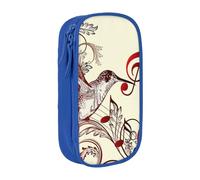 TRESILA Astuccio di grande capacità con scomparto con cerniera per matite e penne organizer durevole grande astuccio per cancelleria/uccelli volanti note musicali, Blu, Taglia unica, Organizer per