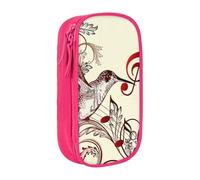 TRESILA Astuccio di grande capacità con scomparto con cerniera per matite e penne organizer durevole grande astuccio per cancelleria/uccelli volanti note musicali, rosa, Taglia unica, Organizer per