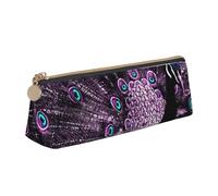 TRESILA Astuccio in legno con fienile in campagna/astuccio in pelle per matite e penne, organizer per cancelleria durevole, Pavone viola., Taglia unica, Organizer per borse