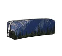TRESILA Astuccio in pelle con cerniera per matite e penne, organizer per cancelleria, durevole, astuccio per matite, cactus, deserto, tramonto, Aereo sul lago, Taglia unica, Organizer per borse