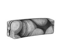TRESILA Astuccio in pelle con cerniera per matite e penne, organizer per cancelleria durevole, astuccio per matite, astuccio con mappamondo astratto, Baseball grigio freddo, Taglia unica, Organizer