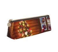 TRESILA Babbo Natale Fuori dalla finestra/Astuccio in pelle Matita Matita Penna Sacchetto Organizzatore Durevole Cancelleria Organizzatore Matita Pouch