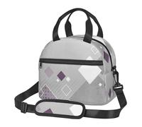 TRESILA Borsa termica per il pranzo in poliestere Bento Box Borsa per il pranzo portatile Borsa termica per il pranzo riutilizzabile Tote Crossbody Grande Capacità Picnic Packs/Diversi quadrati