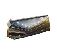 TRESILA Natale e regalo/astuccio in pelle matita sacchetto organizzatore durevole cancelleria organizzatore matita sacchetto, Sfondo verde campo da baseball, Taglia unica, Organizer per borse