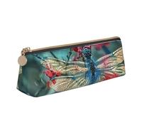 TRESILA Orso/Astuccio in pelle Matita Matita Penna Sacchetto Organizzatore Durevole Cancelleria Organizzatore Matita Pouch, Libellula sul fiore, Taglia unica, Organizer per borse