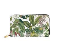 TRESILA Portafoglio da donna in pelle di grande capacità, borsa lunga, pochette porta carte di credito, portamonete, portafoglio per donne e uomini, note musicali con uccelli volanti, Pappagallo