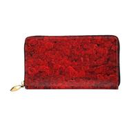 TRESILA Portafoglio da donna in pelle di grande capacità, borsa lunga, pochette porta carte di credito, portamonete, portafoglio per donne e uomini, frutta tropicale ananas, Rose rappresenta l'amore,
