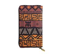 TRESILA Portafoglio lungo da donna in pelle con porta carte di credito, portamonete per donne e uomini, motivo: cervo naturale invernale, Panno di fango africano tribale, Taglia unica