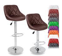 TRESKO® 2 x Sgabelli da Bar e da cucina Sgabello Lounge Sedia Marrone