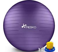 TRESKO® Palla da ginnastica a prova di strappo | palla da seduta | palla da Yoga | con pompa | 300 kg | Porpora | 55cm
