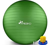 TRESKO® Palla da Ginnastica a Prova di Strappo | Palla da Seduta | Palla da Yoga | con Pompa | 300 kg | Verde | 75cm