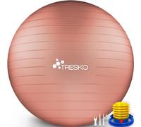 TRESKO® Palla da ginnastica, senza BPA, con pompa ad aria, palla per fitness, yoga, ginnastica, gravidanza, allenamento al nucleo, schiena, palla da yoga, pezziball, pilates, seduta, palla