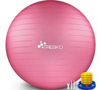 TRESKO Palla Fitness, Palla Pilates Anti-Scoppio 55cm/65cm/75cm/85cm Palla da Ginnastica con Pompa Rapida per Fitness Yoga e Pilates