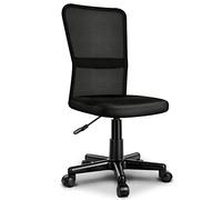 TRESKO® Sedia da Ufficio Girevole, Regolabile in Altezza, Sedile Imbottito, Ergonomica, Pistone Approvato SGS (Nero)