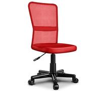 TRESKO® Sedia da Ufficio Sedia da scrivania Girevole, Regolabile in Altezza, Sedile Imbottito, Sedia ergonomica, pistone Approvato SGS (Rosso)