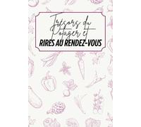 Trésors du potager et rires au rendez-vous: Livre de recettes à personnaliser - Souvenir familial - Motif légumes - rose et beige - Intérieur noir et blanc - 6 x 9 po