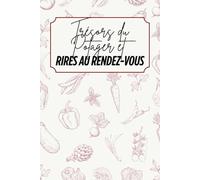 Trésors du potager et rires au rendez-vous: Livre de recettes à personnaliser - Souvenir familial - Motif légumes - rouge et beige - Intérieur noir et blanc - 6 x 9 po
