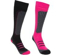 Trespass Calze da donna Janus Ii - Calzino da sci femminile (confezione da 2 paia) 40-43 Nero