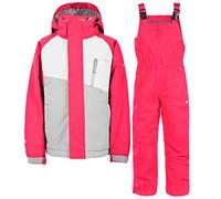 Trespass Crawley, Lampone, 5/6 Anni, Impermeabile con Cappuccio Rimovibile, Ghette e Cerniere alla Caviglia, Unisex, età 5-6, Rosa