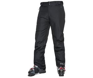 Trespass DLX Coffman, Nero, XXL, Pantaloni da Sci Impermeabili con Zip alla Caviglia, Ghette e Ventilazione Laterale da Uomo, Taglia XL, 2XL, Colore Nero
