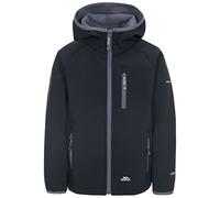 Trespass Kian, Giacca Softshell con Cappuccio Cresciuto Unisex-Bambini e Ragazzi, Nero, 11-12 Anni