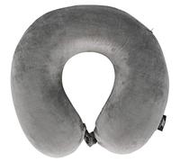 Trespass Memow - Cuscino in memory foam, per viaggio, aereo, auto, treno, comodo cuscino per il collo, grigio, 60 x 30 x 40 cm