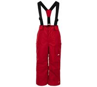 Trespass Rumi - Pantaloni da sci unisex per bambini, impermeabili, imbottiti, fodera in tricot, 2 tasche con cerniera, bretelle staccabili, cerniere laterali sulle gambe, toppe per calci, ghette