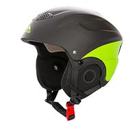 Trespass Skyhigh, Casco da Neve con paraorecchie Rimovibili, Chiusura per Occhiali e Ventilazione Regolabile Unisex, Nero-Verde, L