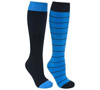 Trespass Toppy, Calzettoni da sci e neve, Nero/Blu Oltremare, 37/45 (Taglia produttore: 4/11)