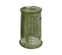 Trespolo da esterno bidone con coperchio per rifiuti e spazzatura verde 120 lt