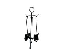 Trespolo per Camino, Set di Accessori in Ferro Battuto, con Anello, 22x54 cm