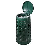 Trespolo per la raccolta differenziata rifiuti, capacità 110 Lt, coperchio con cerniera e anello portasacco, colore verde