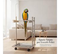 Trespolo per Uccelli Mobile, voliera per pappagalli, da interno