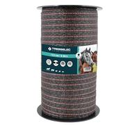 TRESSELEC - Nastro ZZ 12,5 mm - Recinzione elettrica per animali (mucca, capra, pecora, cavallo) - Bobina da 400 m - 4 fili in acciaio inox diametro 0,20 mm e 1 filo di rame diametro 0,30 mm
