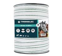 TRESSELEC - Nastro ZZ 20 mm - Recinzione elettrica per animali (mucca, capra, pecora, cavallo) - Bobina da 200 m - 4 fili in acciaio inox diametro 0,20 mm e 2 fili rame diametro 0,30 mm