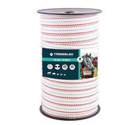 TRESSELEC - Nastro ZZ 20 mm - Recinzione elettrica per animali (mucca, capra, pecora, cavallo) - Bobina da 200 m - 6 fili in acciaio inox diametro 0,20 mm e 2 fili rame diametro 0,30 mm