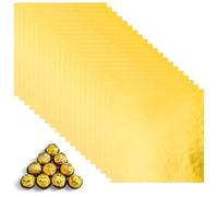 Tressify 100 fogli di carta da regalo in lamina d'oro lucida, 20 x 20 cm, ideale per caramelle fatte in casa e regali