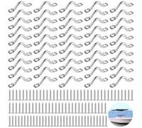 Tressify 100 pezzi Scews M5 Kayak Deck Loops, 50 pezzi Boat Eye Straps, punti di fissaggio per kayak canoa sartiame canoa, 2 Bimini Boat Top Pad Eyes 316 acciaio inox 316, ganci a U appesi