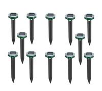 Tressify 12 pezzi repellente solare per talpe, ad ultrasuoni, serpenti e uccelli, forma ottagonale, ad energia solare, per giardini e fattorie, pannello in silicone policristallino 4 x 4 cm, ABS + PP