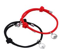 Tressify 2 braccialetti magnetici dell'amicizia con luna e sole, con cordino intrecciato regolabile, braccialetto di attrazione per migliore amica